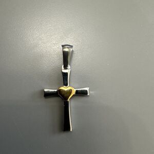 Cross Heart Silver Gold Plated Stainless Steel Pendant Expendable Necklace Gift